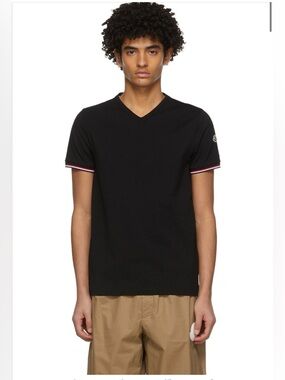 Moncler
Men's Black V-neck T-shirt